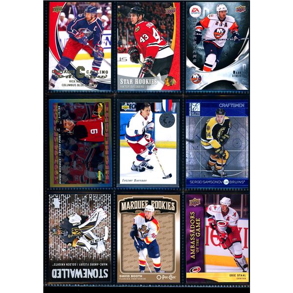 Lot of 9 Various Hockey Inserts or Rookie Cards Various Teams & Players