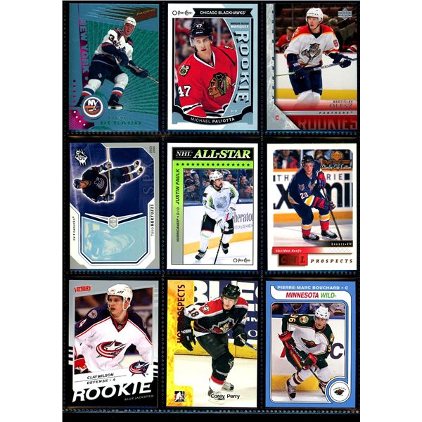 Lot of 9 Various Hockey Inserts or Rookie Cards Various Teams & Players