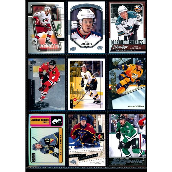 Lot of 9 Various Hockey Inserts or Rookie Cards Various Teams & Players