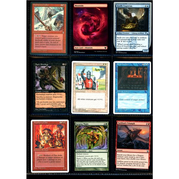 Lot Of 9 Various Magic The Gathering Cards Various Sets & Colors