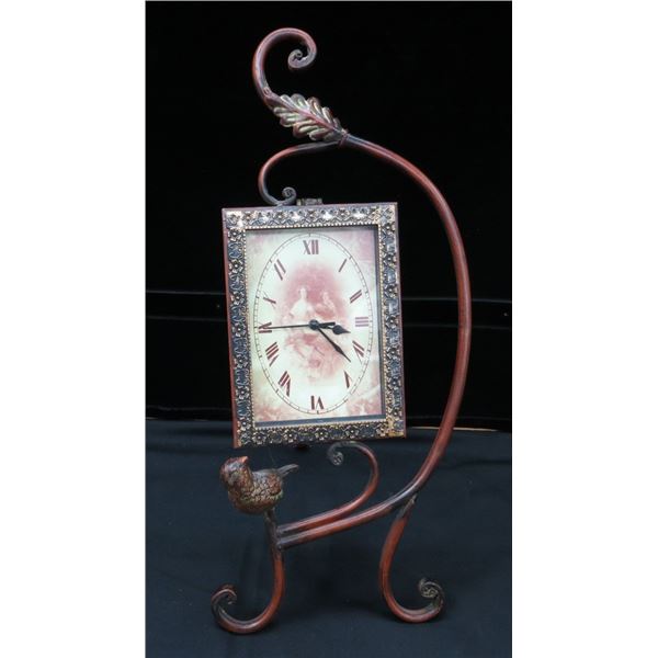 Decorative Iron Frame Standing Clock 18" Tall