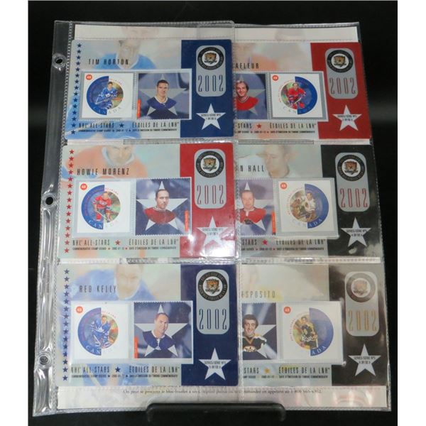 Canada Post 2002 Limited Edition 6 NHL All-Star Stamps Collection
