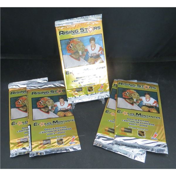 5 Sealed Packs of 2003-2004 Rising Stars Goalie Edition 3 Cards per pack