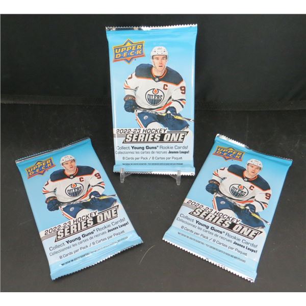 3 Sealed Packs of 2022-23 Upper Deck Hockey 8 cards per pack