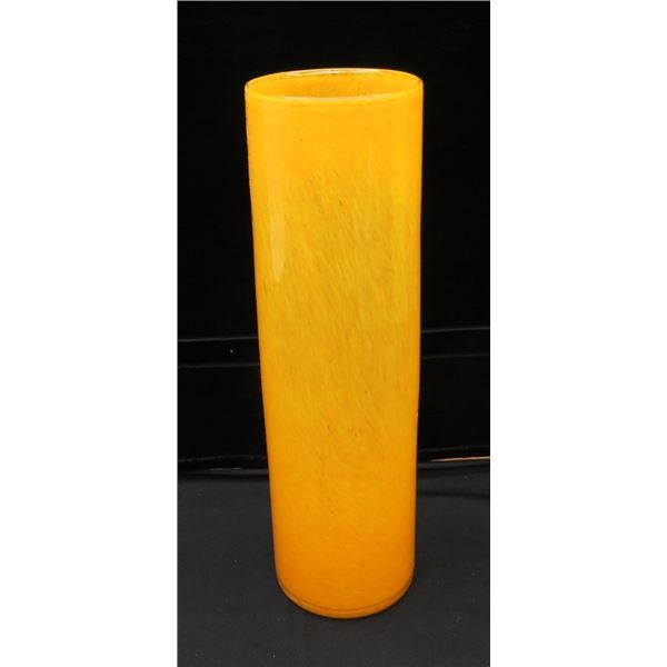 Decorative Orange Blown Glass Vase 18" Tall & 5" Diameter