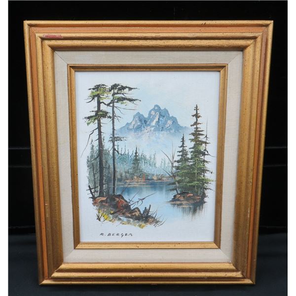 Rare Vintage Original R. Berger Framed Oil Painting 12" x14.5"