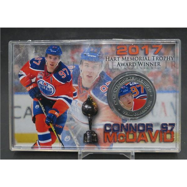 2017 Connor McDavid Silver Plated Medallion & Collector Card Limited /5000