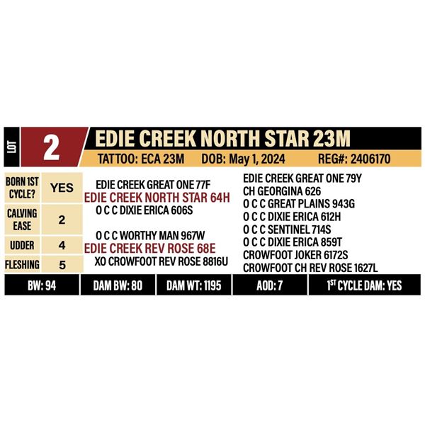 EDIE CREEK NORTH STAR 23M