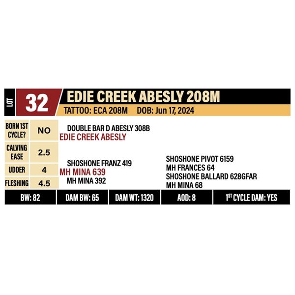 EDIE CREEK ABESLY 208M