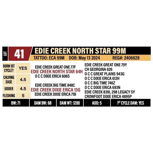 EDIE CREEK NORTH STAR 99M