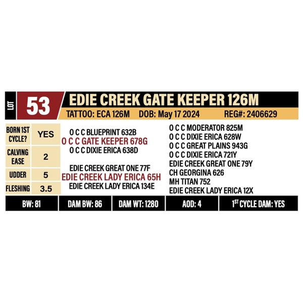 EDIE CREEK GATE KEEPER 126M