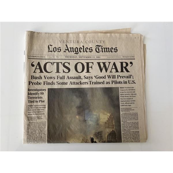 LA Times September 13th 2001- ACT of War
