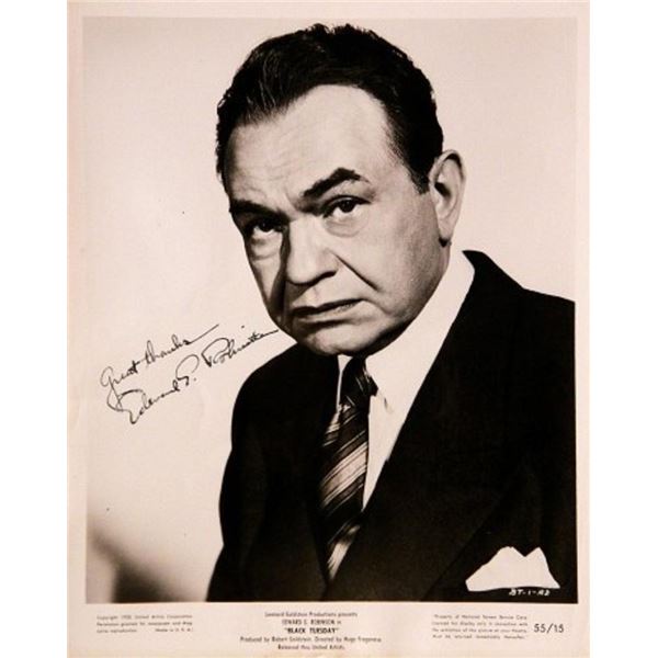 Edward G. Robinson signed portrait photo