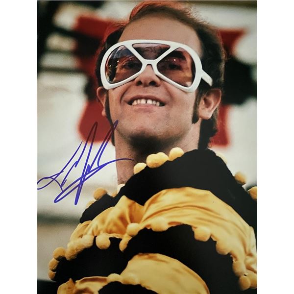 Elton John signed photo