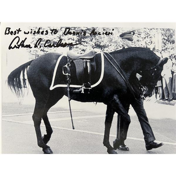 JFK Assassination Arthur Carlson Black Jack Funeral Procession Horse signed photo