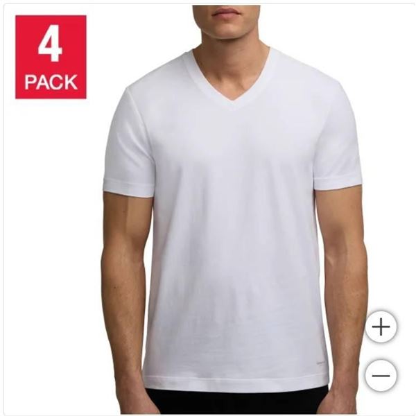 Kenneth Cole New York Cotton Stretch V Neck T-Shirts XL 4-Pack