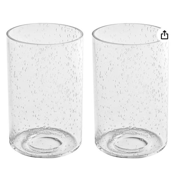 Seeded Glass Shade, 2 Pack, Bubble Seeded Glass Lamp Shade Replacement for Light Fixtures, 1-5/8-inc