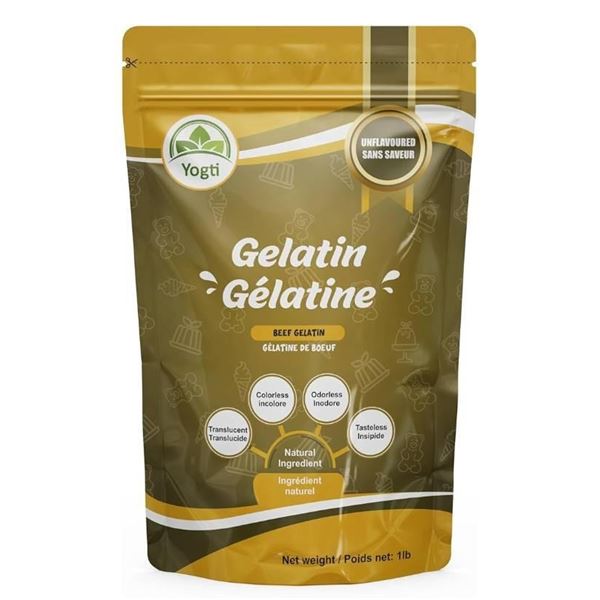 Yogti Beef Gelatin Gelatine 1 lb (454 g) Powder