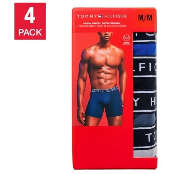 Tommy Hilfiger Cotton Stretch 4-Pack Boxer Briefs, Size M/M