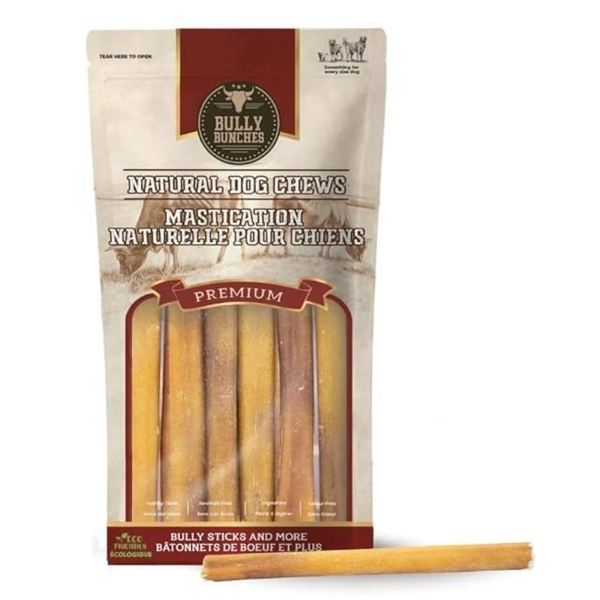 2 Bags Bully Bunches Natural Dog Chews Premium Bully Sticks 6″ – 5 Pack