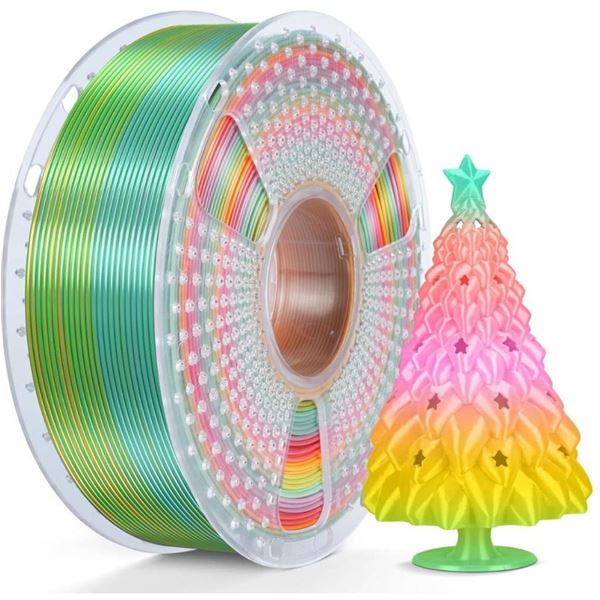 Sunlu 3D Printing Filament 1.75mm Silk Rainbow, 1kg Spool