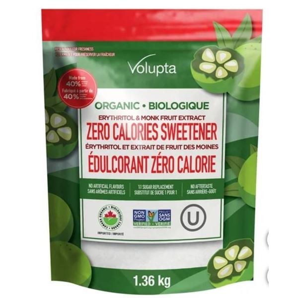 Volupta Organic Erythritol And Monk Fruit Extract Sweetener 1.36 kg