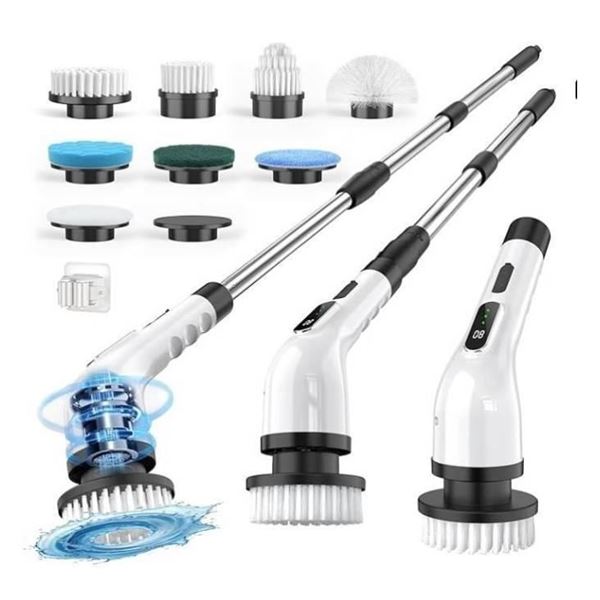 9-in-1 Electric Cleaning Brush with Multi-Surface Cleaning Capability