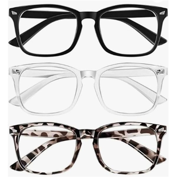 Lot of 3 VLHF-NC7 Blue Light Glasses in Black, Crystal, and Amber **Colors May Vary**