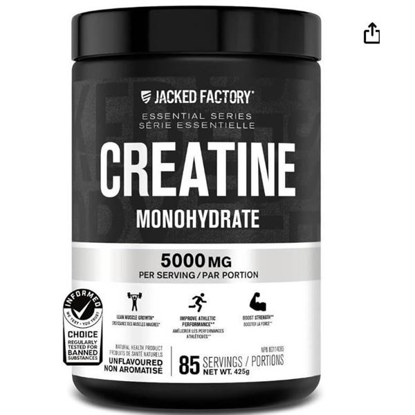 Jacked Factory Creatine Monohydrate Powder 425g with 85 Servings