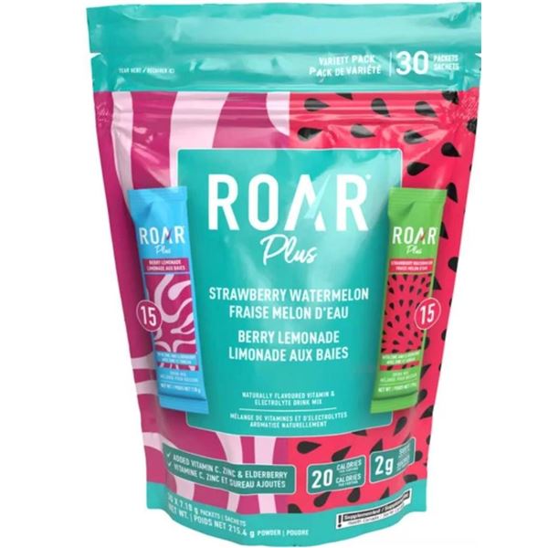 ROAR Plus Drink Powder Sachets 30-Count, 215.4 g Net Weight