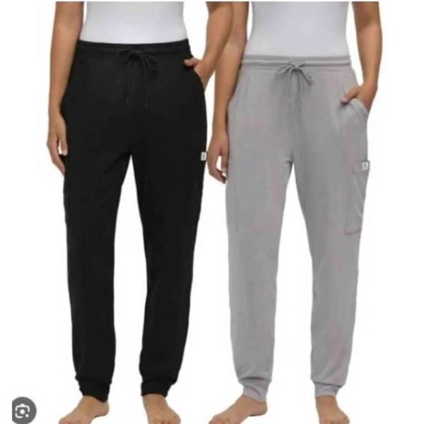 2 Pack Frank And Oak Ultra-Soft Ladies’ Cargo Lounge Pants, Size Med , Gray + Black