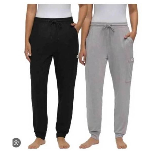 2 Pack Frank And Oak Ultra-Soft Ladies’ Cargo Lounge Pants, Size XXL , Gray + Black