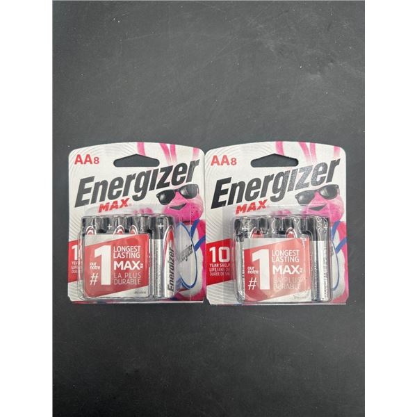 Lot of 2 Energizer Max AA 8-Pack Alkaline Batteries