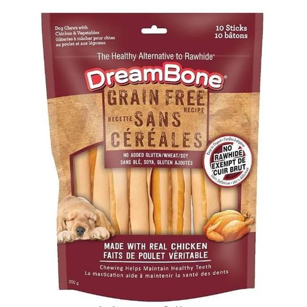 DreamBone Grain-Free Dog Chews with Real Chicken – 10 Sticks