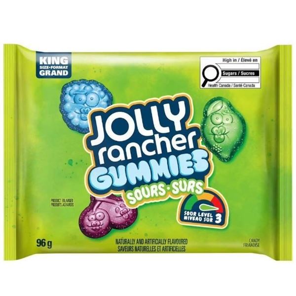 Jolly Rancher Gummies Sours 12 x 96g Per Box