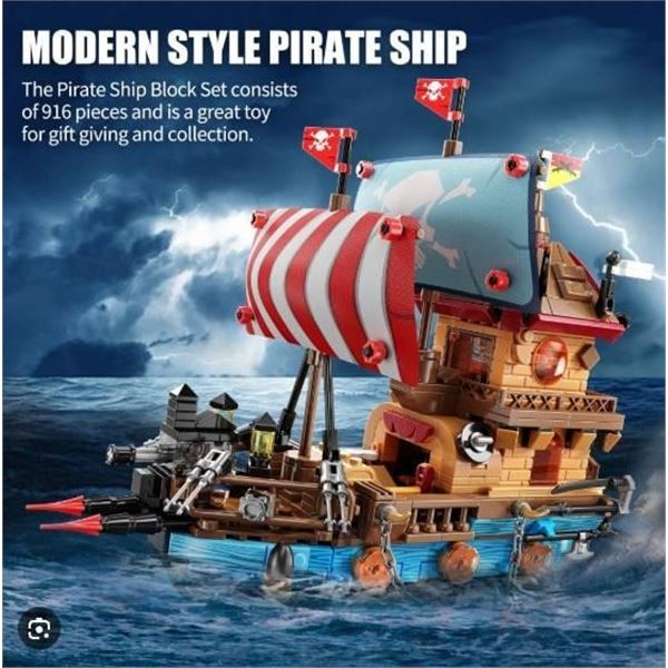 Tycole Pirate Series Pirate Ship Building Set – Model T2110, 916 Pieces