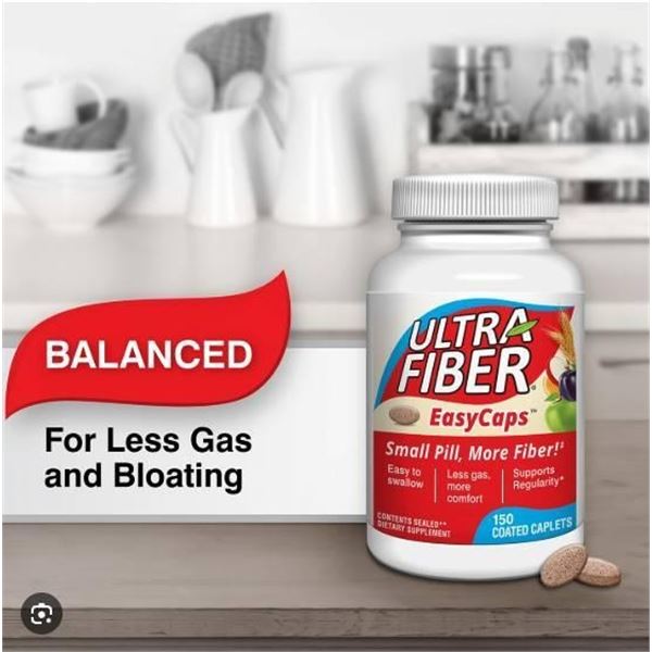 Ultra Fiber EasyCaps Dietary Supplement, 150 Coated Capsules