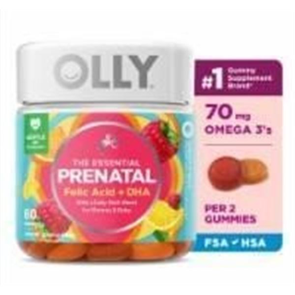 Olly Prenatal Multivitamin Gummies with DHA, 60-Count