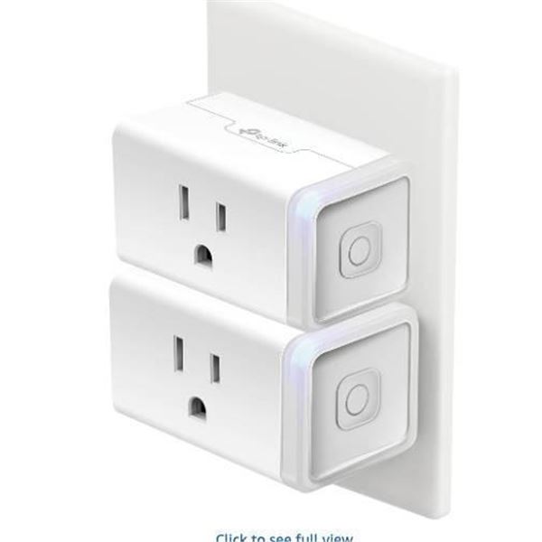 TP-Link Kasa Smart Wi-Fi Plug Mini, 15A, Compatible with Alexa and Google – 2 pack