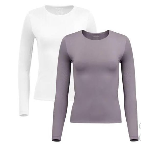Frank And Oak Women’s Smoothing Contour Long Sleeve Tee, M/M, 2-Pack