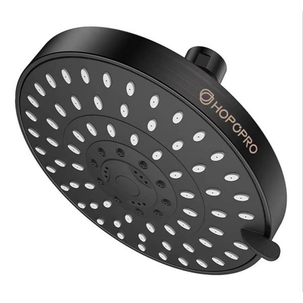 Hopopro 5-Mode High-Pressure Shower Head, Oil Rubbed Bronze, 6-Inch Round