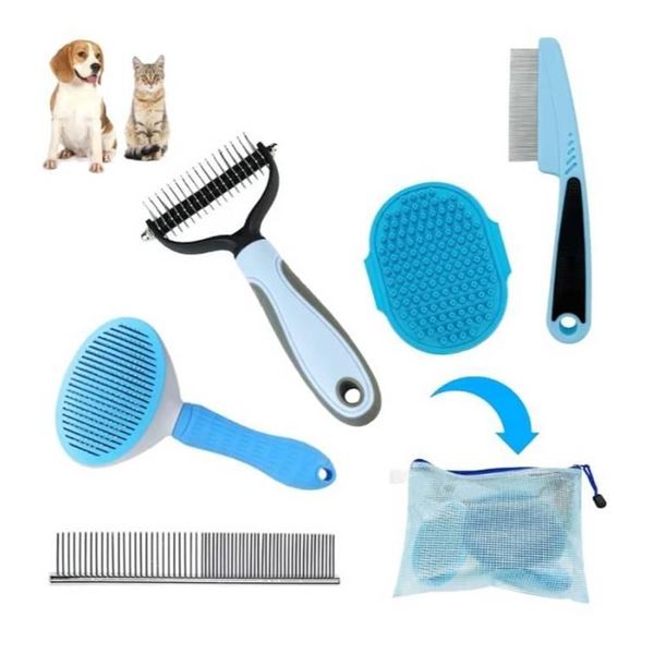 Master Queen Pet Grooming Brush and Shedding Kit – Double-Sided Comb, Brush, and Glove