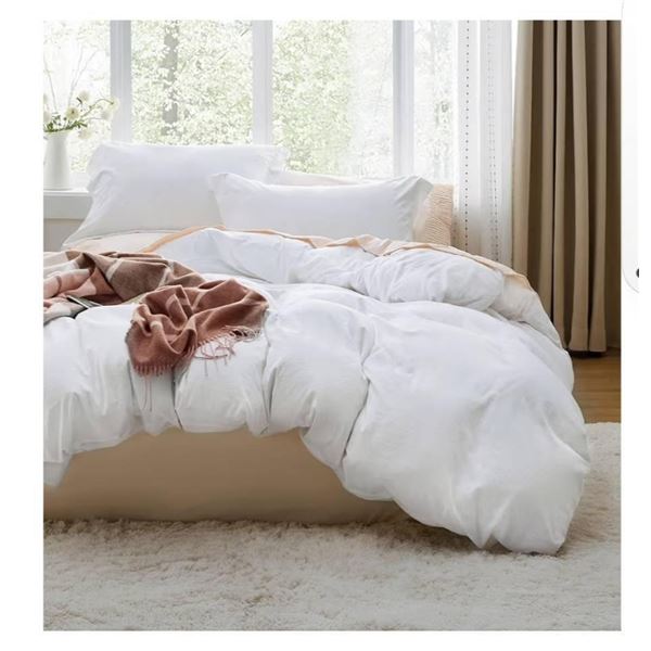 Bedsure White Duvet Cover Set – 3 Pieces Prewashed King Size