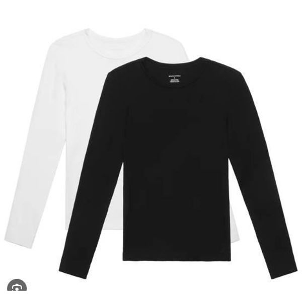 Banana Republic 2-Pack Long Sleeve Rib T-Shirts, Women’s Size S/P