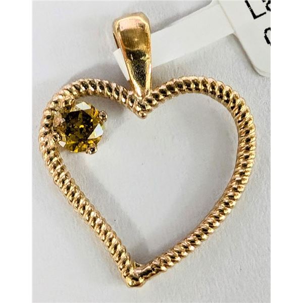 $1000 14K  0.9G Lab Yellow Diamond 0.12Ct  Pendant