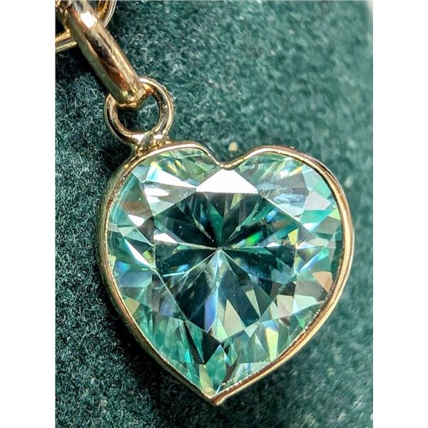 $700 10K  1.9Ct Blue Moissanite Pendant