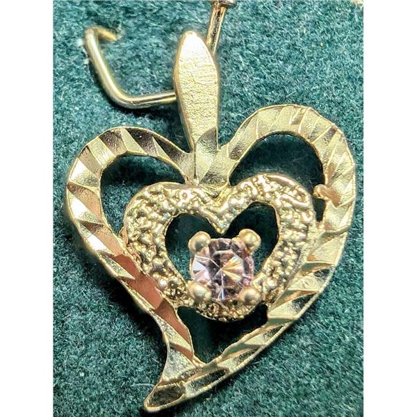 $320 10K  0.83G Cz Heart  Pendant
