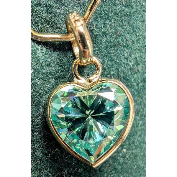 $500 10K  1Ct Blue Moissanite  Pendant