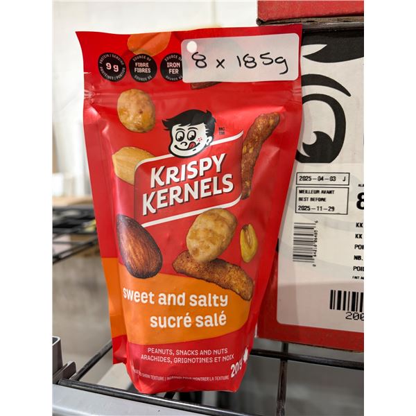 Krispy Kernels Sweet and Salty, 8 x 185g Bags, Snack Mix