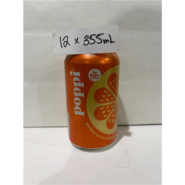 Poppi Orange Soda, 12 x 355mL Cans